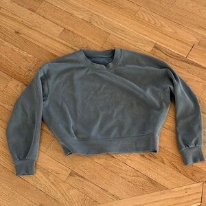 Blue Gray Cropped Lululemon Crewneck  Sweatshirt